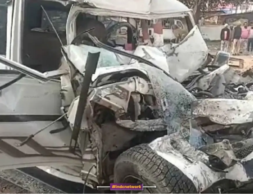 Horrific collision between Bolero and bus in Hardoi, five killed